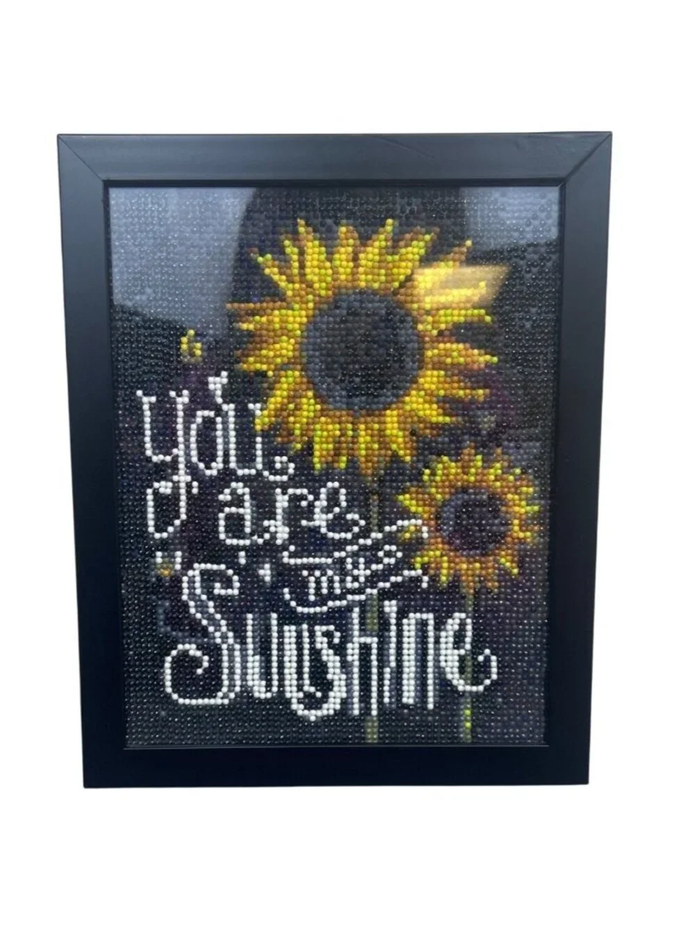 You Are My Sunshine Sunflower Diamond Painting Framed Wall Art Handmade Rustic
